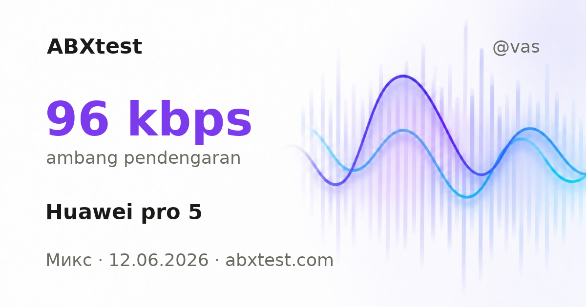 ABXtest: 96  kbps · Huawei pro 5