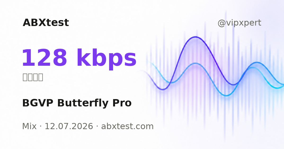 ABXtest: 128  kbps · BGVP Butterfly Pro