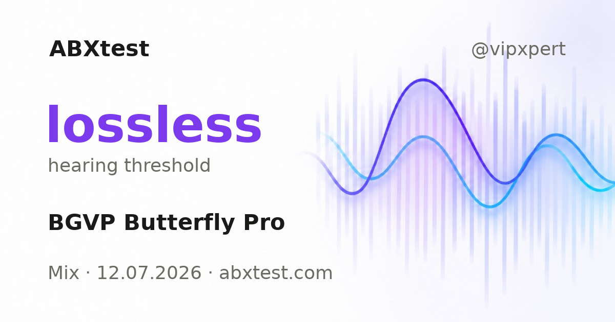 ABXtest: lossless · BGVP Butterfly Pro